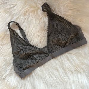 Aerie Gray Lace Bralette- Size Medium